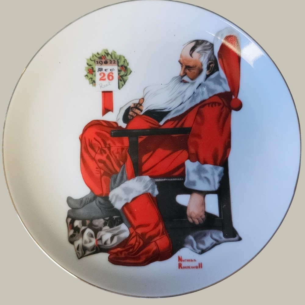 Norman Rockwell The Day After Christmas Collector Plate Fine Porcelain 6.5in